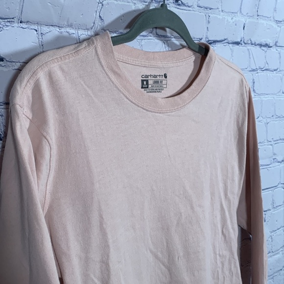 Carhartt Womens Loose Fit Long Sleeve Top Pink M Sleeve Graphic Outdoor Workwear - Picture 2 of 6